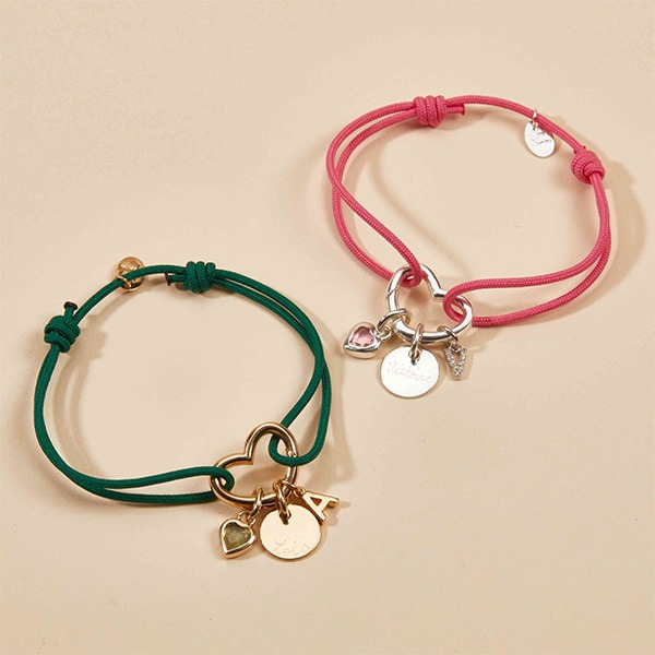 Personalised Heart Lucky Charm Braid Bracelet