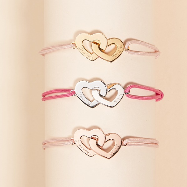 Bracelet personnalisé Coeurs Entrelacés